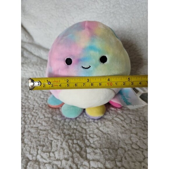 Squishmallow 5" OPAL Smiling Octopus Plush, Tie-Dye Pink/Yellow/Blue, KellyToy - Picture 5 of 16
